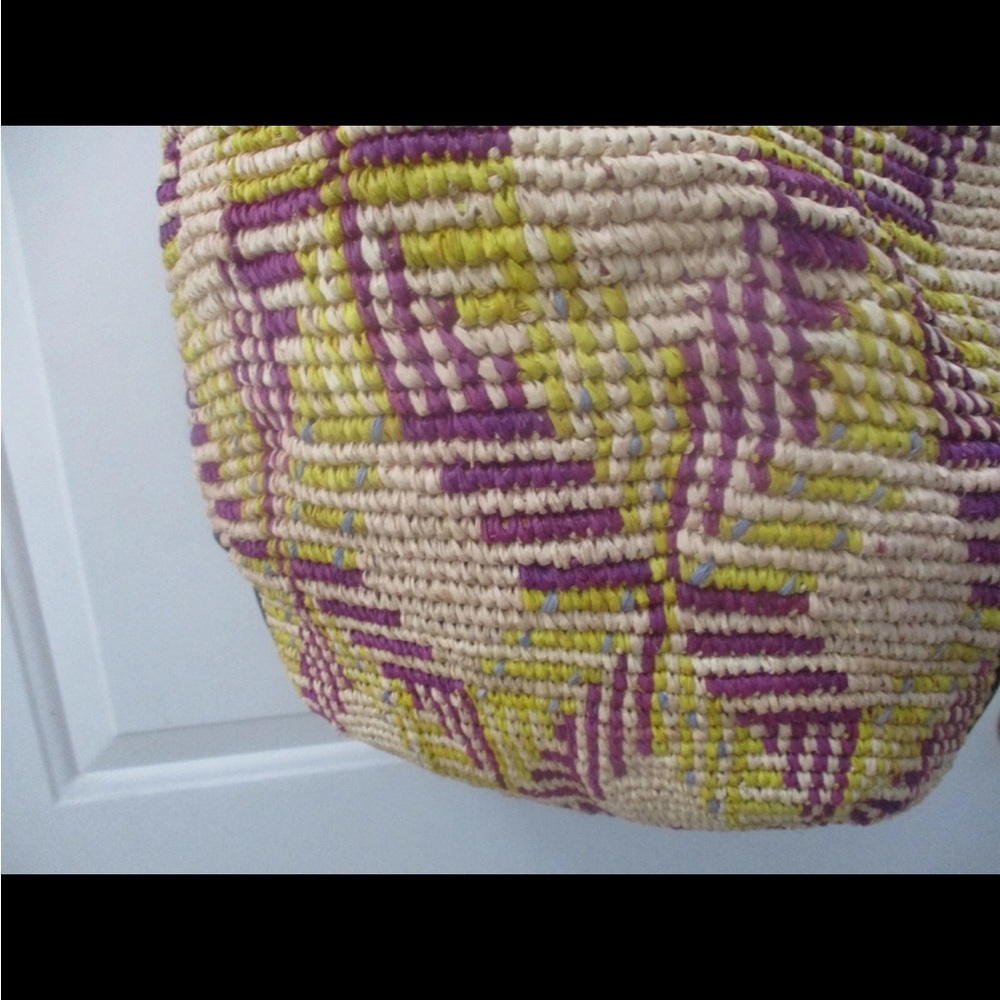 Isabel Marant Woven Shoulder Bag in Purple, Yellow & Cream - Picture 6 of 10